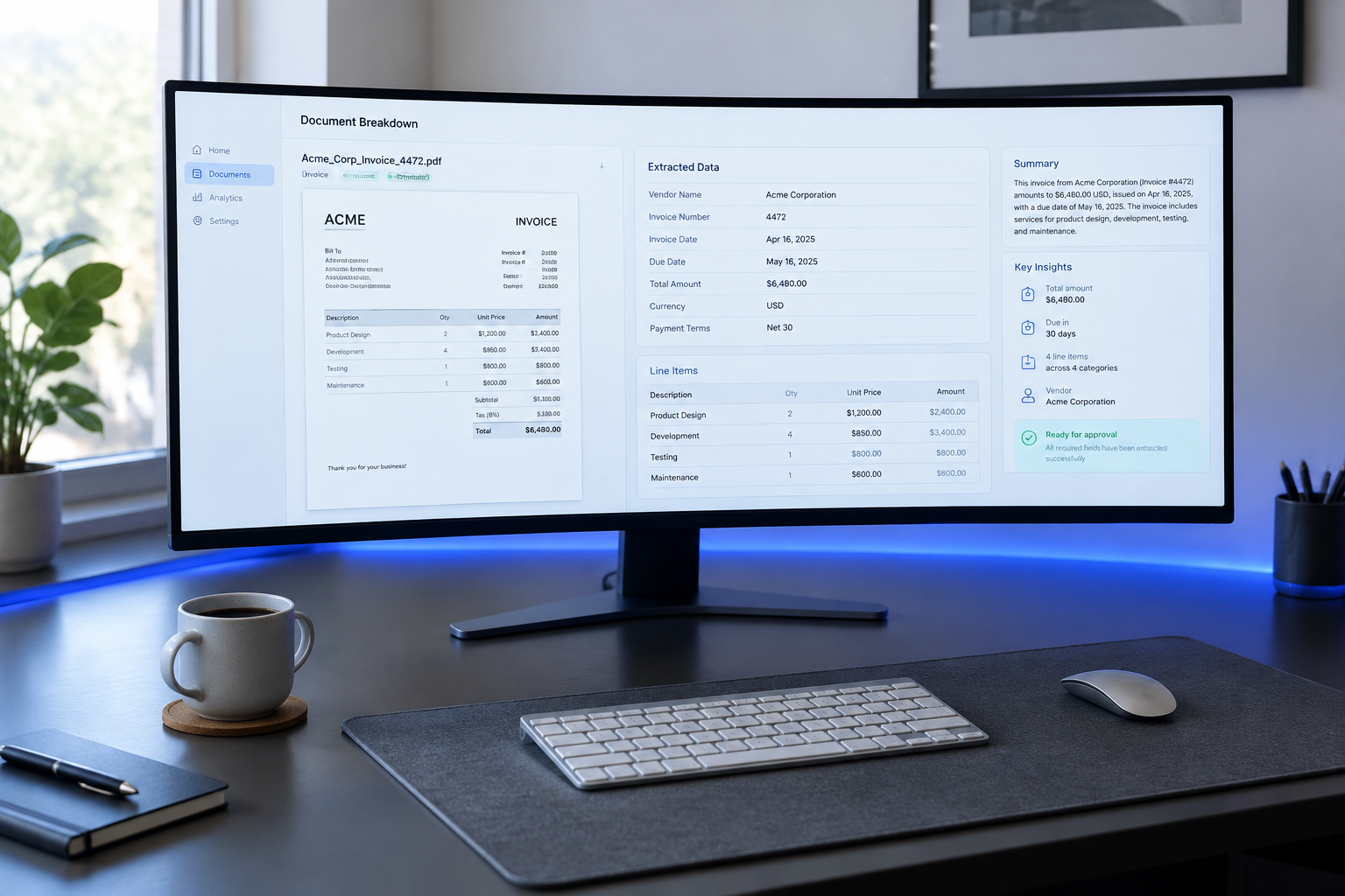 Modern desktop workspace displaying a modular digital interface on an ultrawide screen.